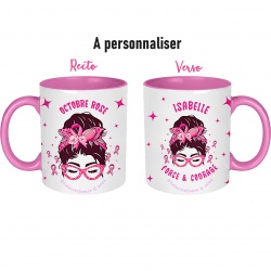 Mug céramique Octobre rose à personnaliser - recto verso