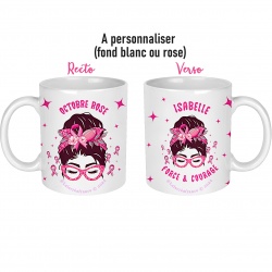 Mug céramique Octobre rose à personnaliser - recto verso