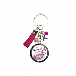 Porte clés octobre rose à personnaliser