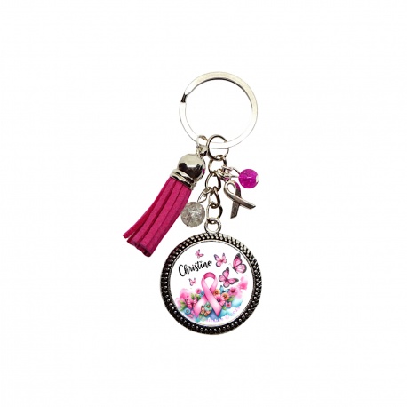 Porte clés octobre rose à personnaliser