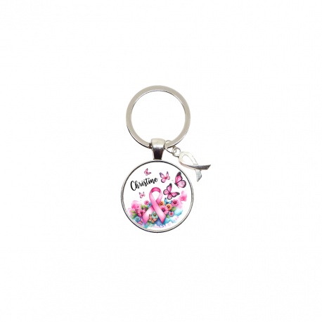 Porte clés octobre rose à personnaliser