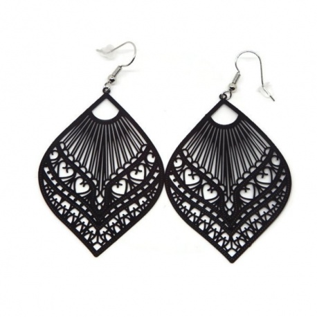 Boucles d'oreilles filigrane noir