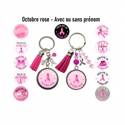 Porte clés J'peux pas j'ai Octobre Rose à personnaliser