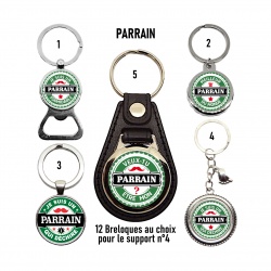 Porte clés, décapsuleur parrain, futur parrain, texte au choix