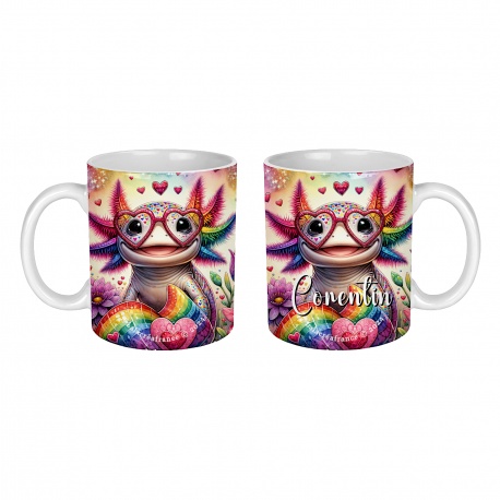 Mug  Axolotl personnalisable ou non au prénom de votre choix