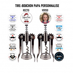 Tire-bouchon papa personnalisé, recto verso