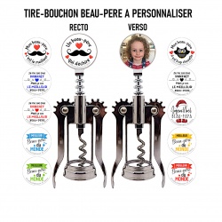 Tire-bouchon beau-père personnalisable recto verso