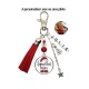 Porte clés ou bijou de sac Joyeux noël mamie personnalisable recto-verso
