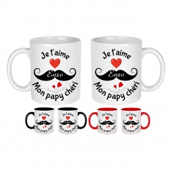 Mug papy personnalisable, Je t'aime mon papy chéri