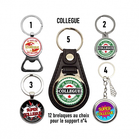Porte clés collègue, décapsuleur modèle au choix
