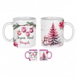 Mug  Joyeux Noël personnalisable au prénom ou texte de votre choix