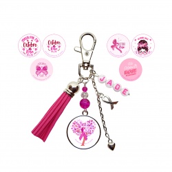 Porte clés Octobre Rose personnalisé