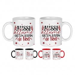 Mug  Noël avec 6 textes humoristique au choix