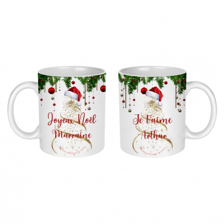 Mug  Joyeux Noël personnalisable au texte de votre choix
