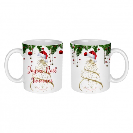 Mug  Joyeux Noël personnalisable au prénom de votre choix