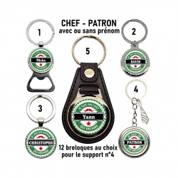 Porte clés chef, patron, à personnaliser