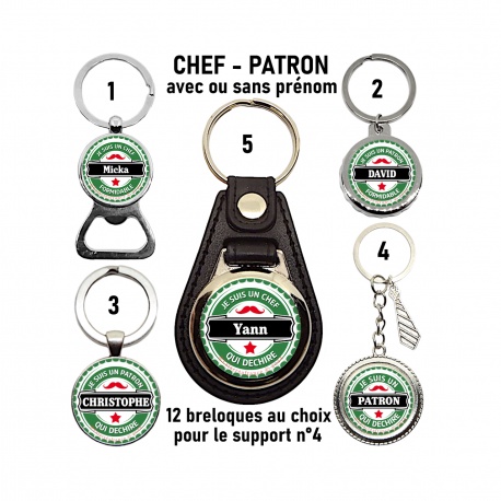Porte clés chef, patron, à personnaliser