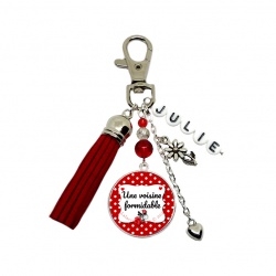 Porte clés "Une voisine formidable" personnalisable