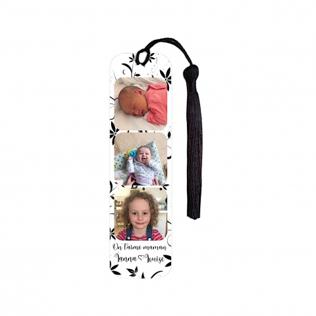 Marque-page en métal à personnaliser avec photo et texte au choix