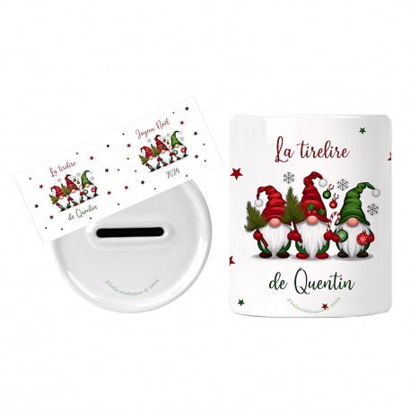 Tirelire enfant personnalisé thème noël