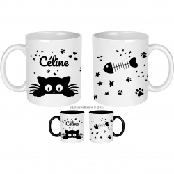 Mug Chat personnalisé au prénom de votre choix