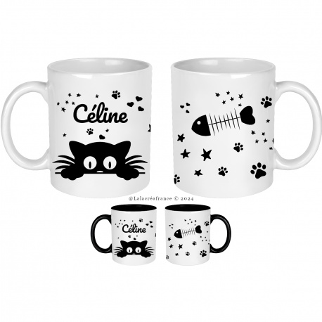 Mug Chat personnalisé au prénom de votre choix