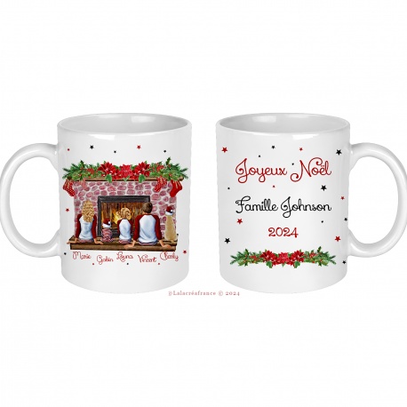Mug noël personnalisé aux membres de votre famille