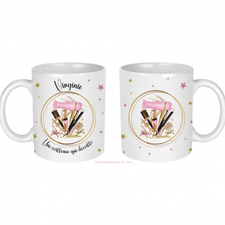 Mug coiffeuse qui décoiffe personnalisable