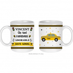 Mug taxi personnalisé, Un taxi formidable, adorable, juste génial(e)