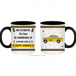 Mug taxi personnalisé, Un taxi formidable, adorable, juste génial(e)