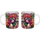 Mug femme gothique, tête de mort fleurie, Dia De Los Muertos