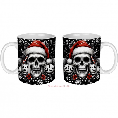 Mug tête de mort et son bonnet de père noël