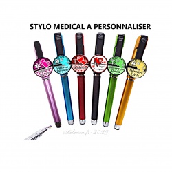 Stylo médical à personnaliser avec le métier, le prénom et la couleur de votre choix