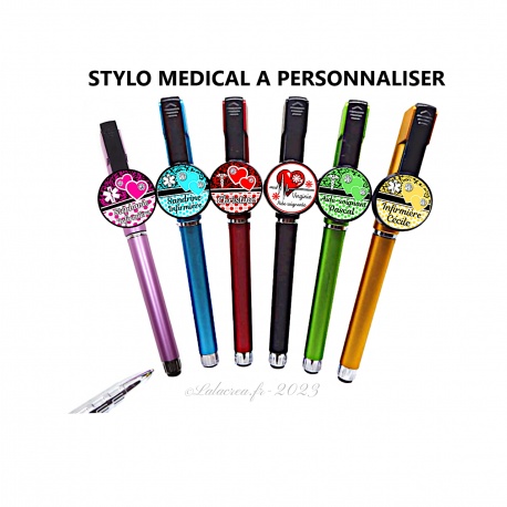 Stylo médical à personnaliser avec le métier, le prénom et la couleur de votre choix