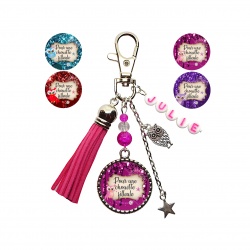 Porte clés ou bijou de sac Pour une chouette filleule, personnalisable