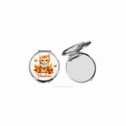 Miroir de poche chat à personnaliser