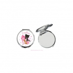 Miroir de poche chat à personnaliser
