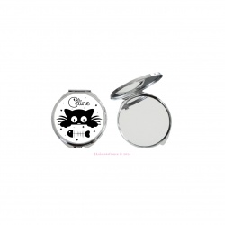 Miroir de poche chat à personnaliser