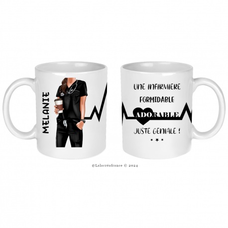 Mug infirmière, médecin, chirurgienne ou autre à personnaliser au prénom de votre choix