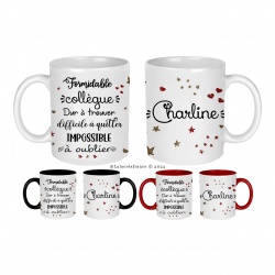 Mug céramique Formidable collègue, dur à trouver, difficile à quitter impossible à oublier