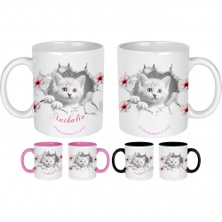 Mug Chaton effet 3 D personnalisable