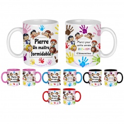 Mug personnalisable maître, maîtresse, atsem, aesh, éducatrice, nounou ou autre