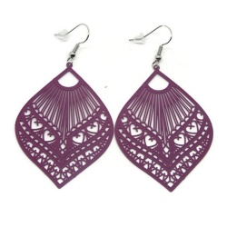 Boucles d'oreilles filigrane aubergine