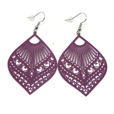 Boucles d'oreilles filigrane aubergine