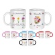 Mug mamie personnalisé avec fleur de naissance des petits enfants