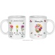 Mug mamie personnalisé avec fleur de naissance des petits enfants