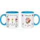 Mug mamie personnalisé avec fleur de naissance des petits enfants