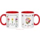 Mug mamie personnalisé avec fleur de naissance des petits enfants