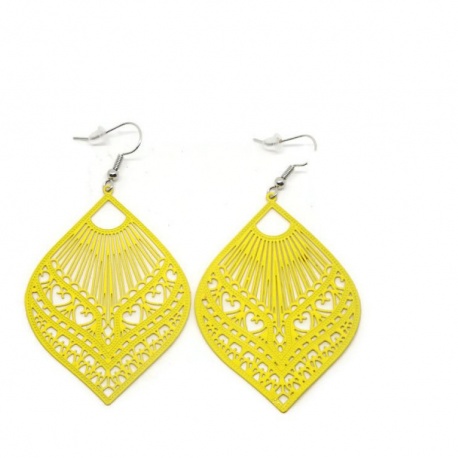 Boucles d'oreilles filigrane jaune