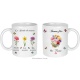 Mug "Les jardins de maman" personnalisé avec fleur de naissance des enfants